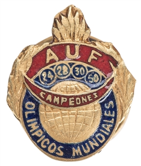 AUF 4x World Champions Pin Presented To Nasazzi (Letter of Provenance)